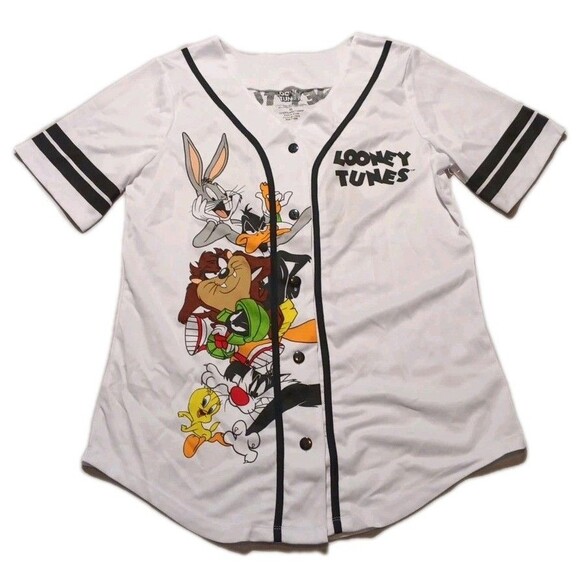 Looney Tunes Jersey Size XL Duel Sided Bugs Bunny Button Up - Picture 2 of 5